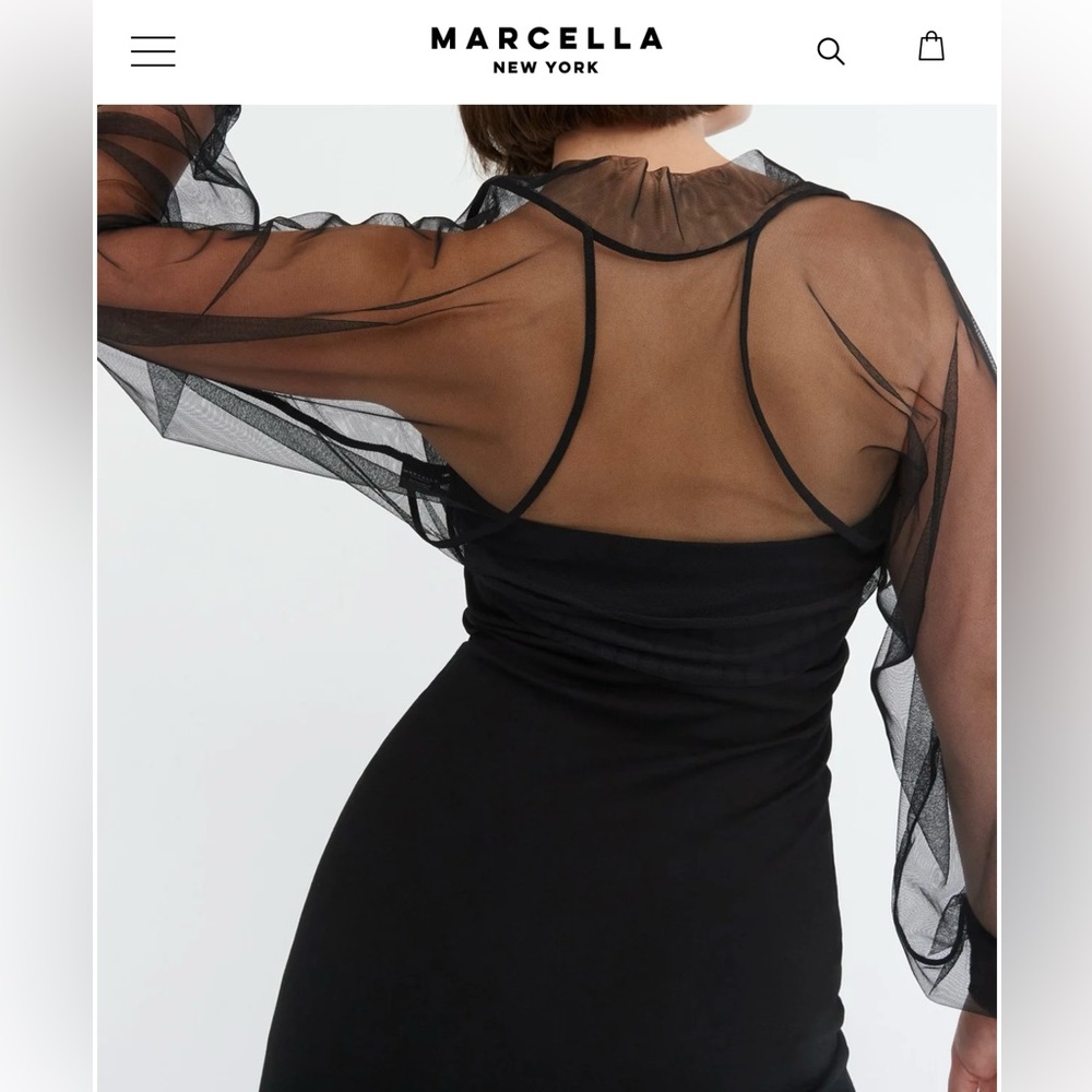 Marcella New York sheer black bolero size small
